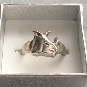 Sterling silver rhino ring